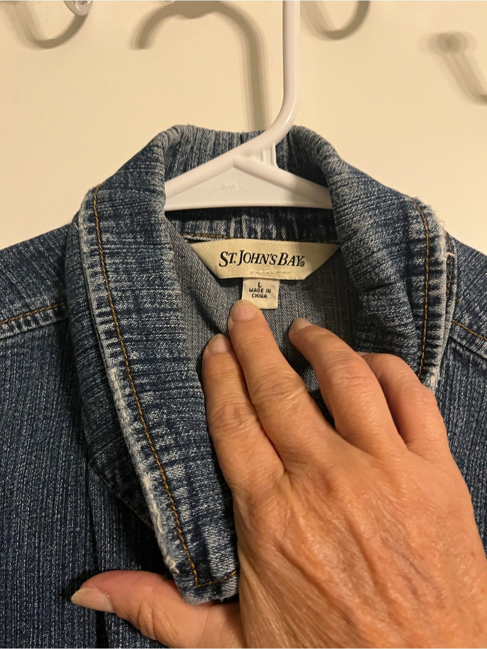 St. John's Bay Distressed Blue Denim Jacket - Picture 2 of 3